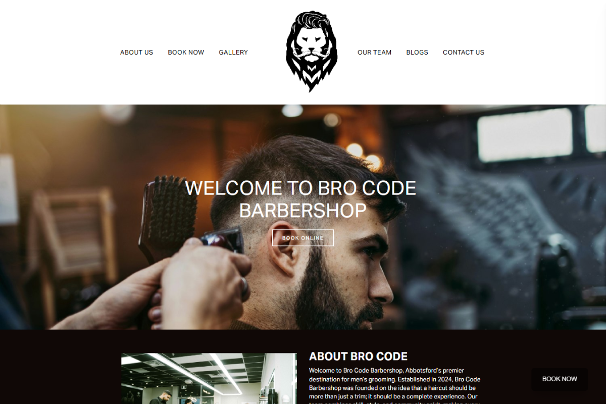 Bro Code BarbershopSquarespace Website