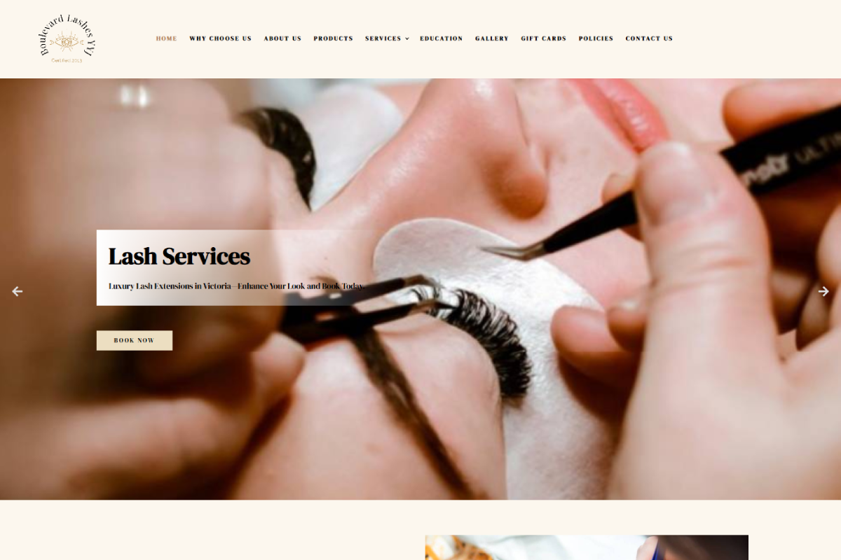 Boulevard Lashes YYJWordPress Website