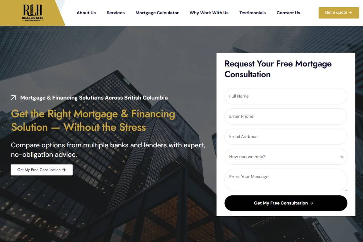 Real Estate and Loans HubWordPress Website